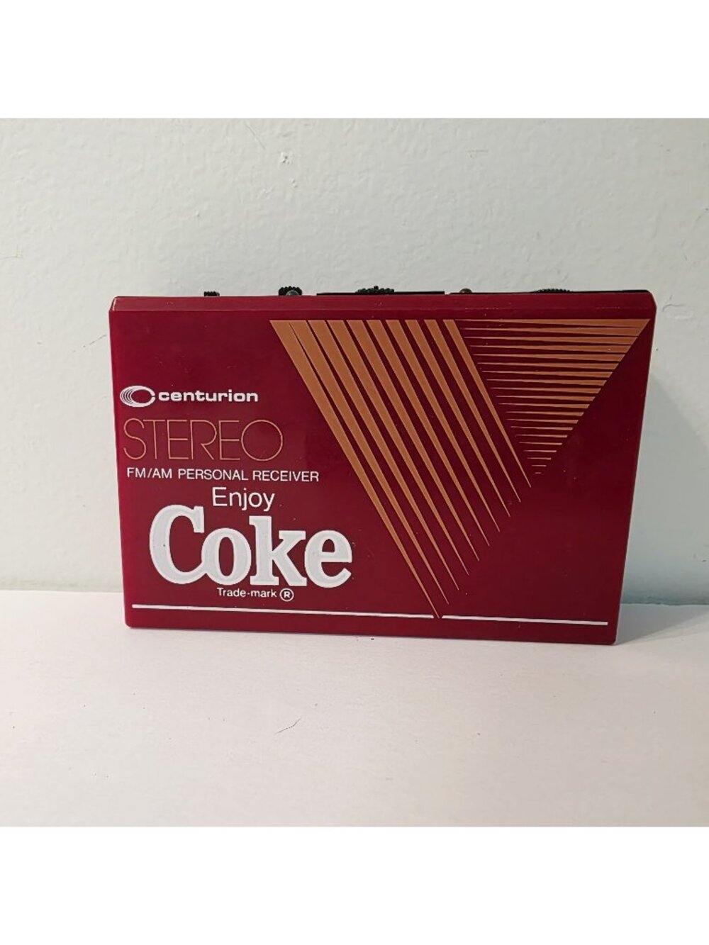 Vtg Coke Promo Centurion FM/AM Personal Receiver Stereo Handheld Radio WORKS